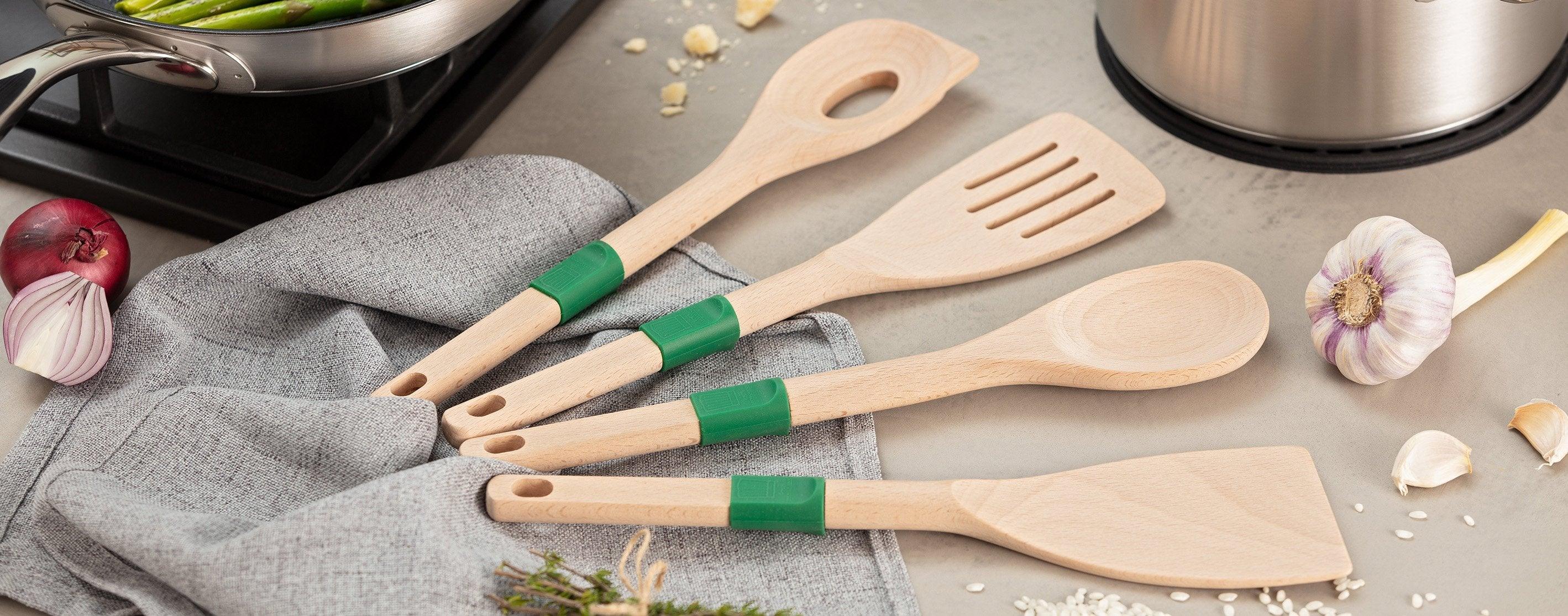 Spatule de cuisine Tbest, spatule en bois ustensile de cuisine