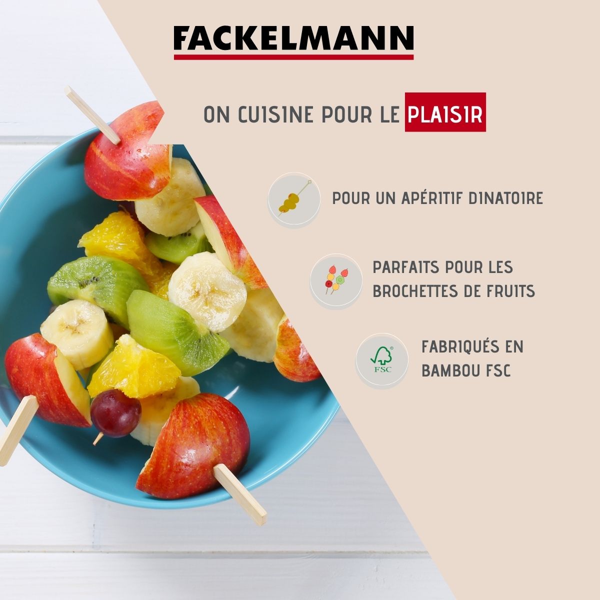 Pince de cuisine en bois FSC Fackelmann Eco Friendly