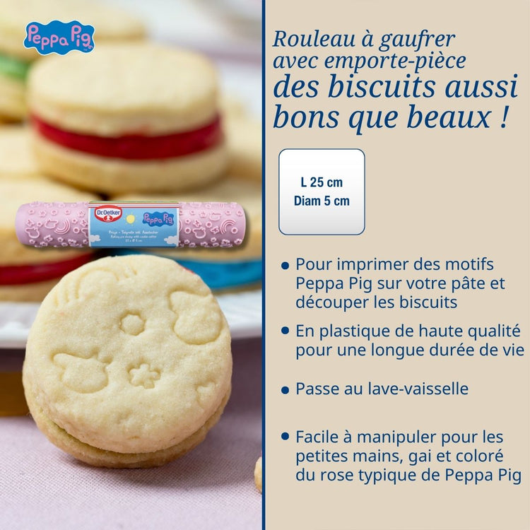 Rouleau à gaufrer la pâte avec emporte-pièce Dr. Oetker Peppa Pig