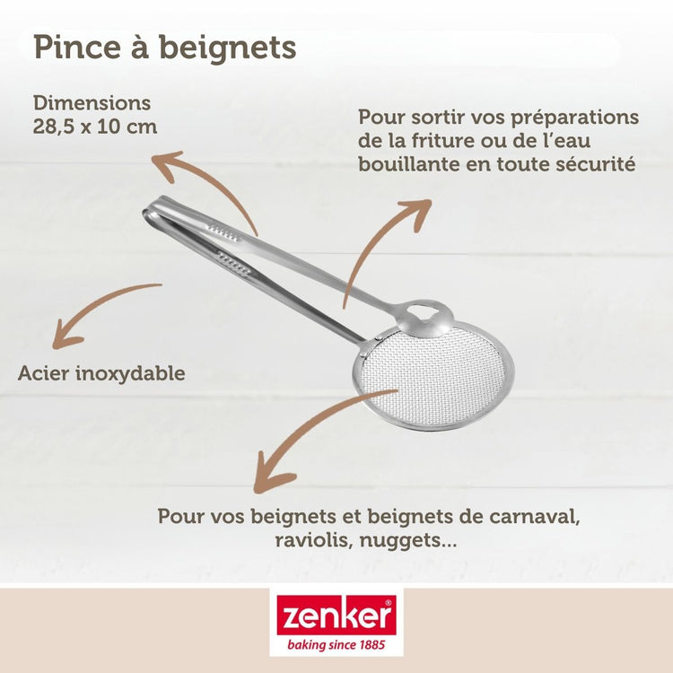 Service à bain marie et pince à friture pour beignets Zenker Smart Pastry