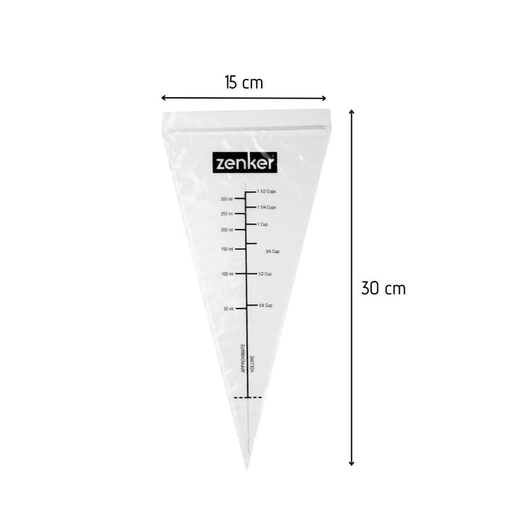 Lot de 10 poches à douille graduées avec zip Zenker Smart Pastry