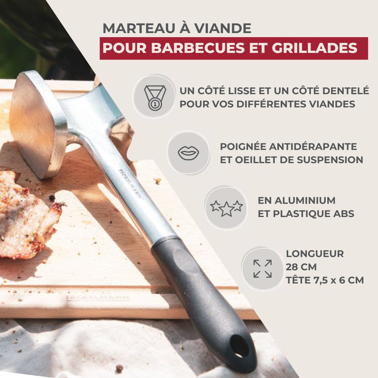 Attendrisseur à viande en aluminium 28 cm Fackelmann Basic