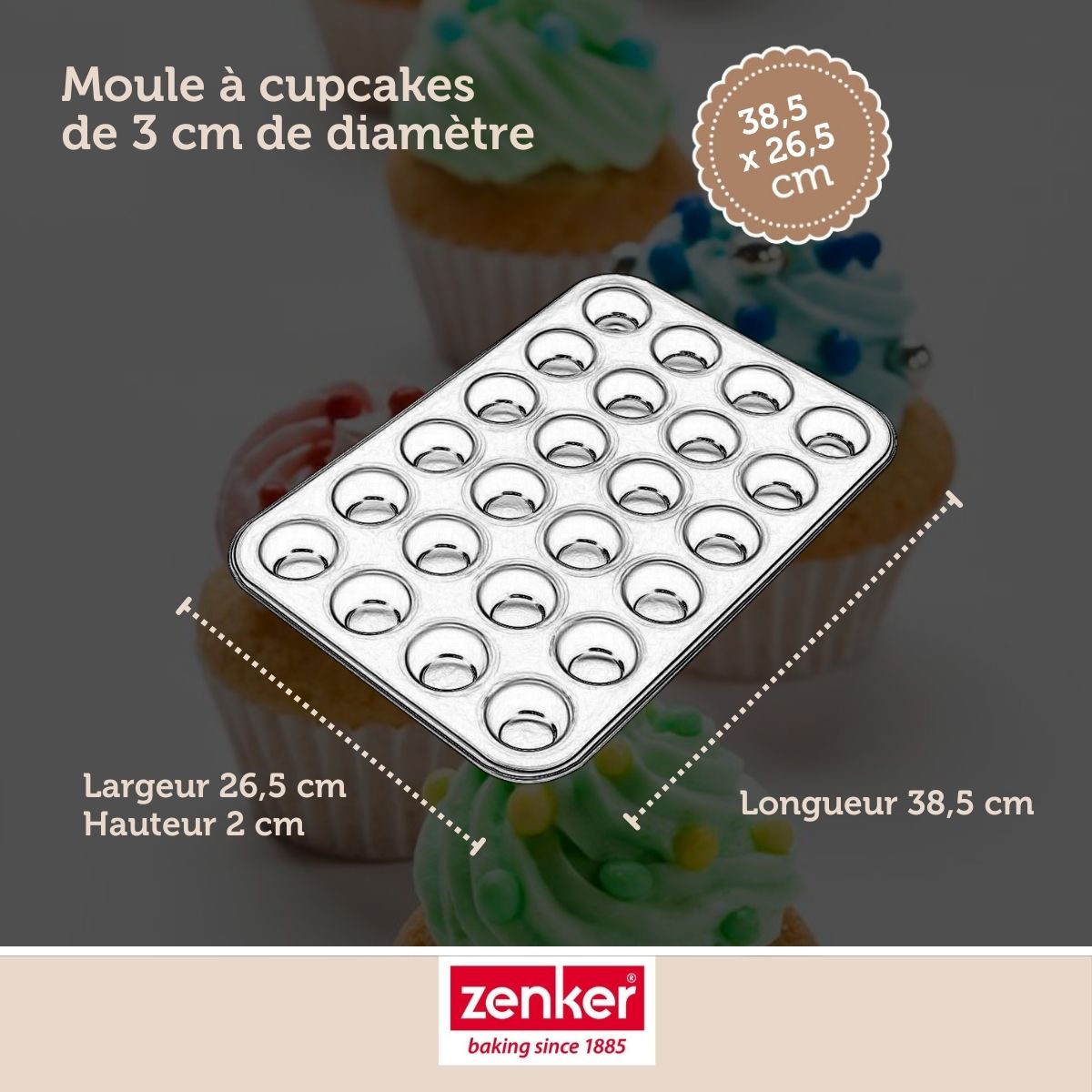 Moule à muffins 24 empreintes Zenker Black Metallic