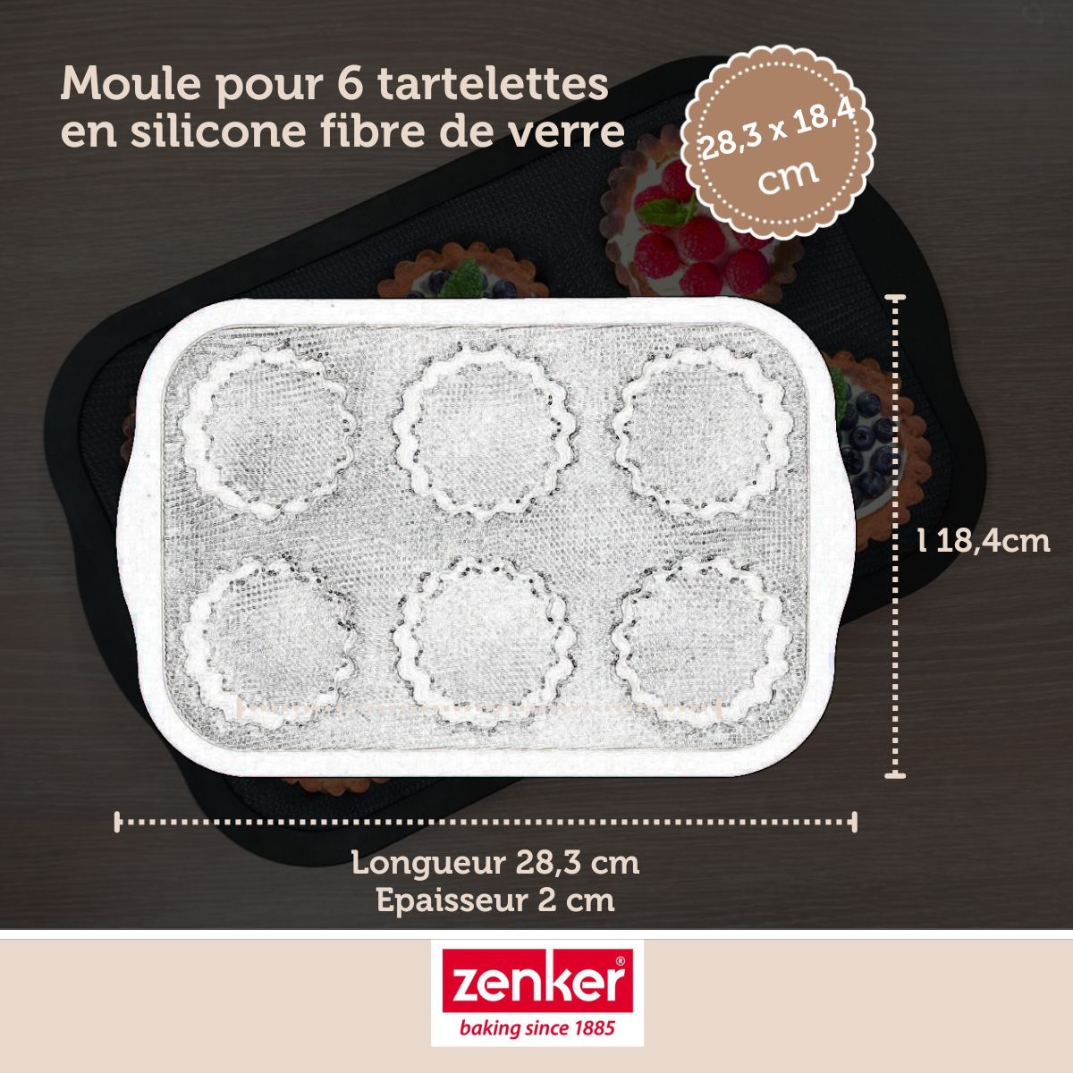 Moule 6 tartelette Zenker Silicone fibre de verre