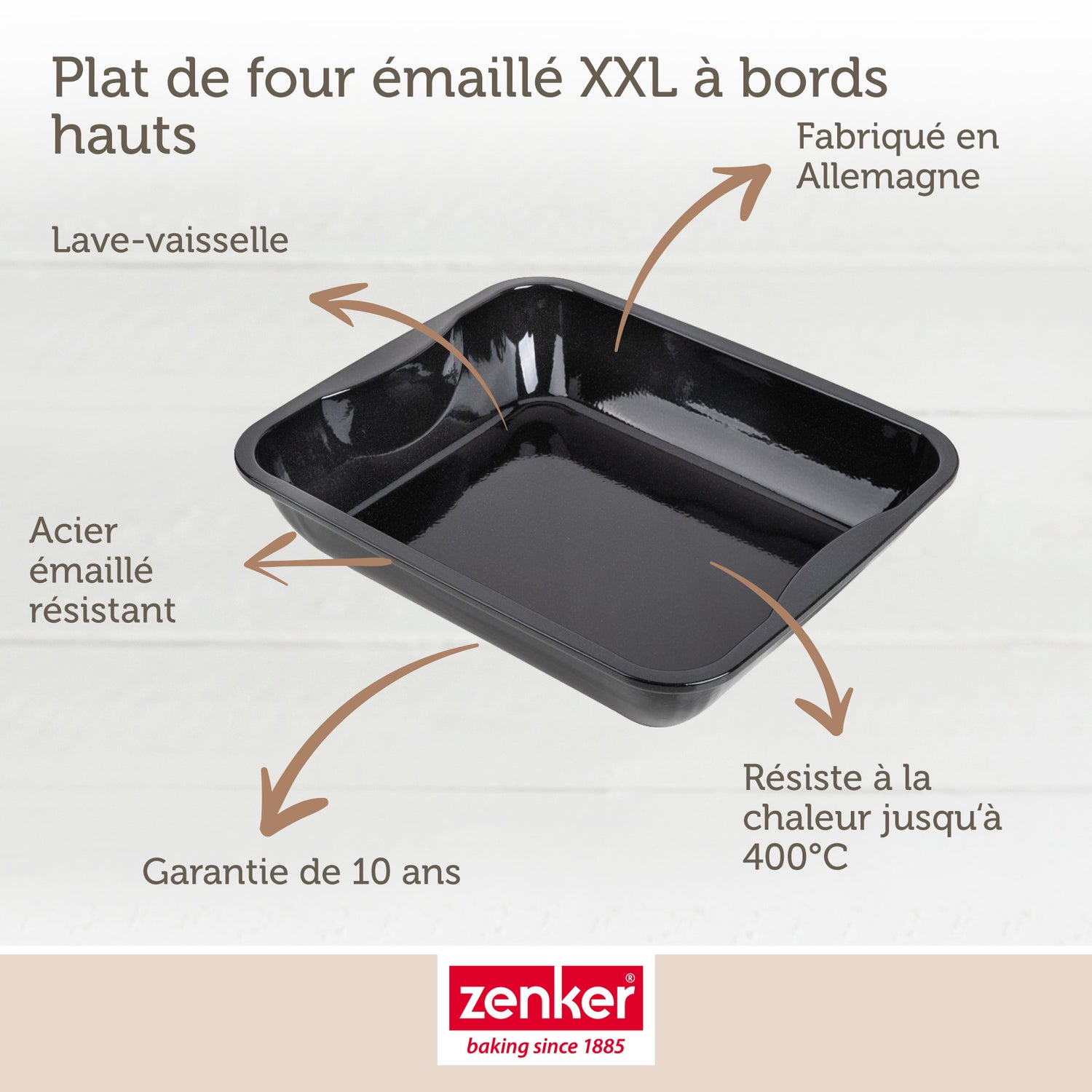 Plat à four XXL rectangle en acier émaillé Spécial cooking