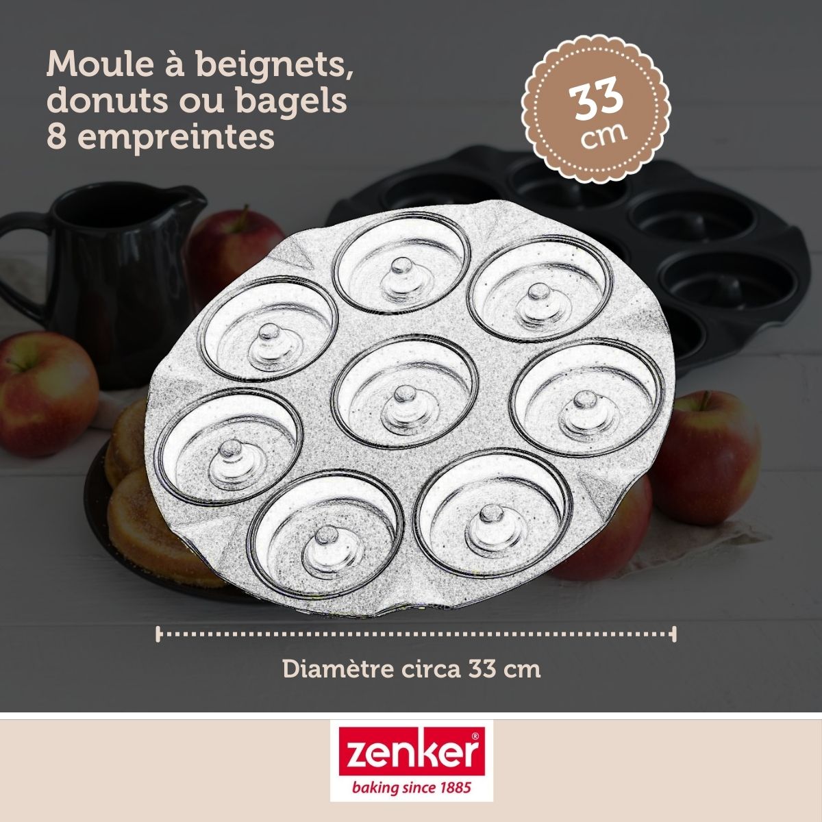 Moule pour 8 beignets au four Zenker Black Metallic