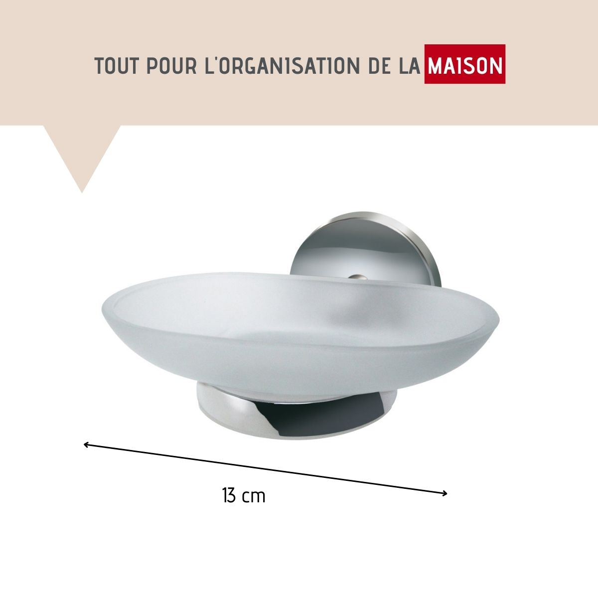 Porte savon salle de bain en verre et chromé Fackelmann Vision