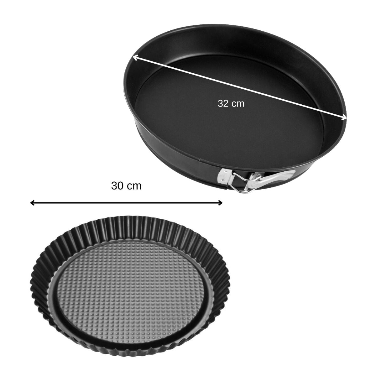 Moule à charnière rond 32,5cm et moule à tartes 30 cm Zenker Black Metallic