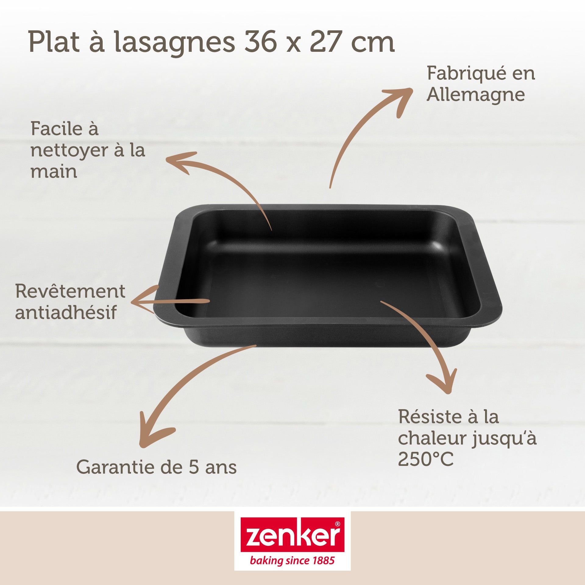 Plat à lasagnes maison 36 x 27 cm Zenker Spécial Countries, Fackelmann  France