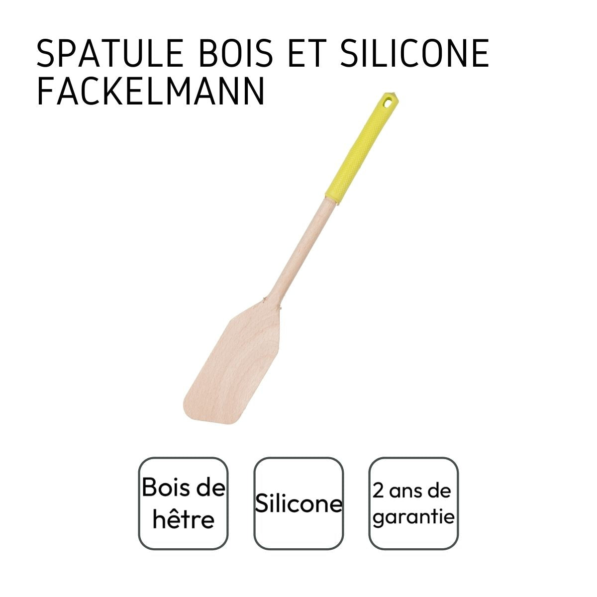 Spatule en bois avec manche en silicone coloré Fackelmann Wood Edition