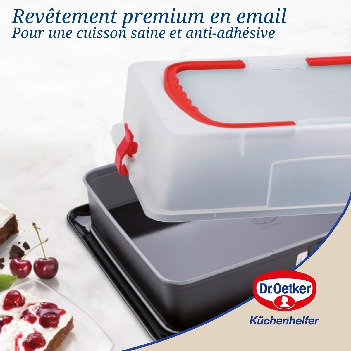 Moule à charnière rectangulaire avec couvercle de transport 42 x 29 cm Dr. Oetker Back-Idee Kreativ