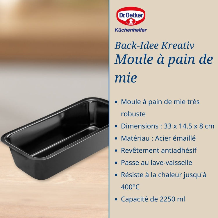 Moule à pain de mie en acier émaillé 33 cm Dr. Oetker Back-Idee Kreativ