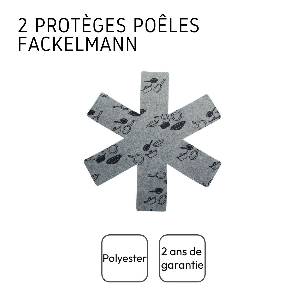 Lot de 2 protections de poêles en feutrine 38 cm Fackelmann