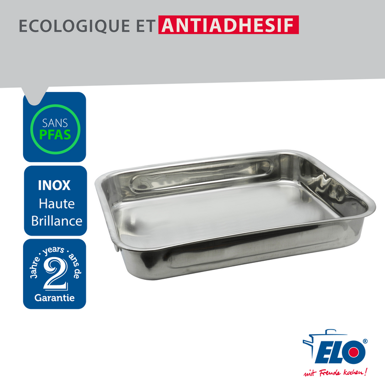 Plat four en inox rectangulaire 30x22,5 cm  Elo Edition Red