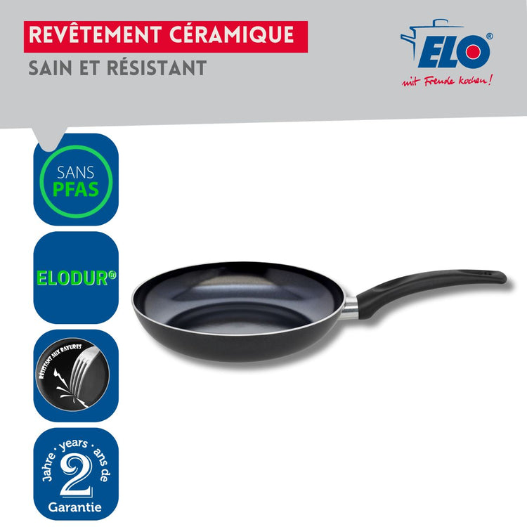 Set de 2 Poêles de cuisson avec revêtement céramique sans PFAS, 28 cm et 32 cm Elo Prima Cucina