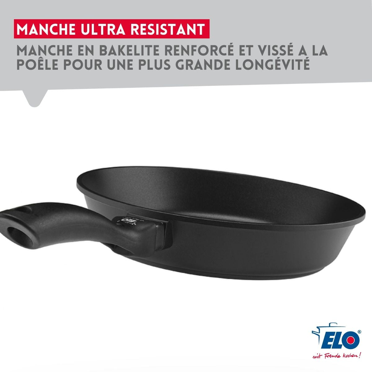 Lot de 2 poêles à frire en fonte d'aluminium 28 cm et 32 cm Elo Alucast