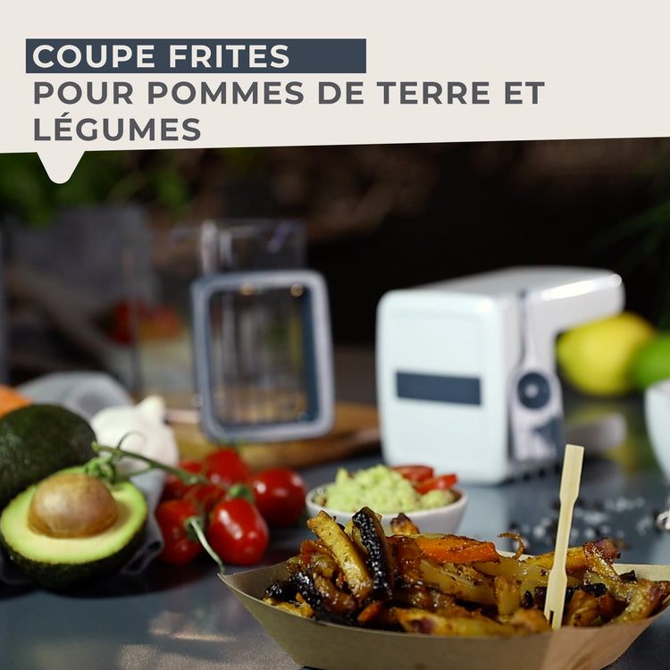 Coupe frites manuel avec récipient et brosse de nettoyage Fackelmann Easy Prepare