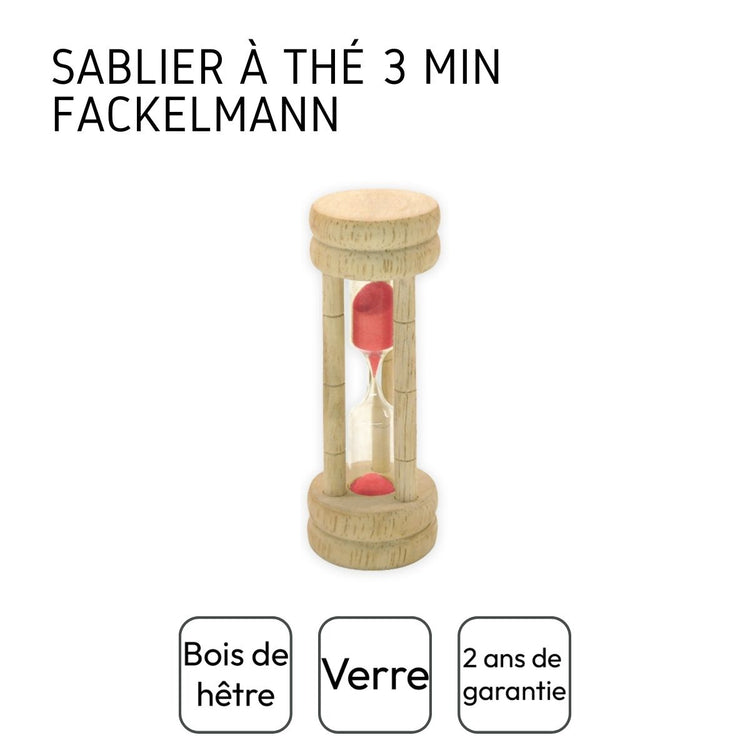 Sablier à thé 3 minutes Fackelmann Wood Edition