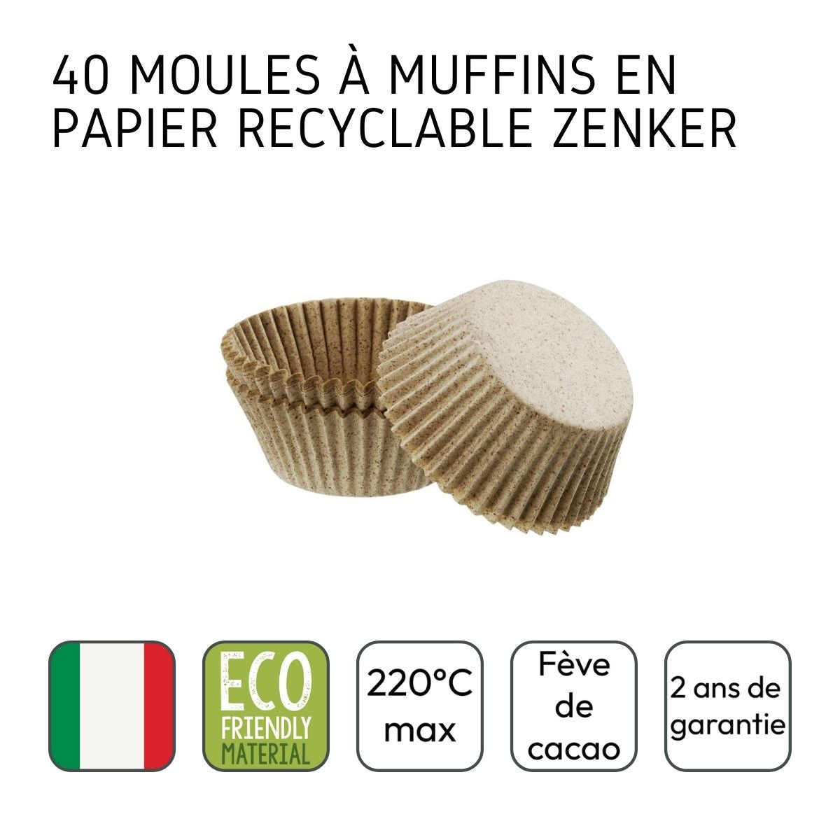 Lot de 40 moules à muffins en papier Zenker