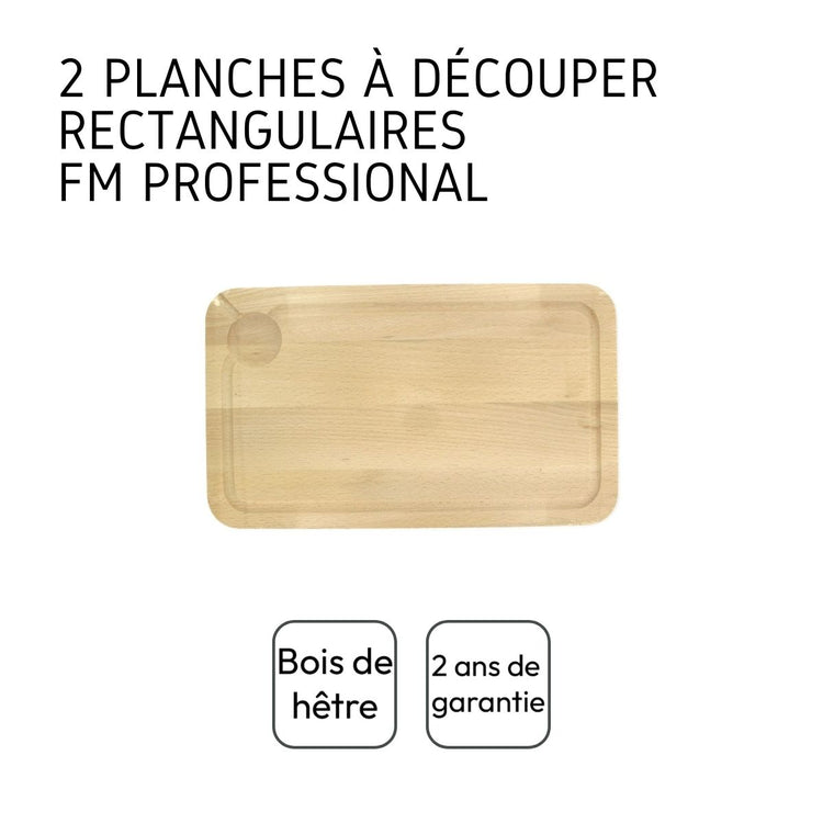 Planche à découper, hêtre avec rigolle et collecteur de sang 34 x 20 cm, par 2 Fackelmann Wood Edition