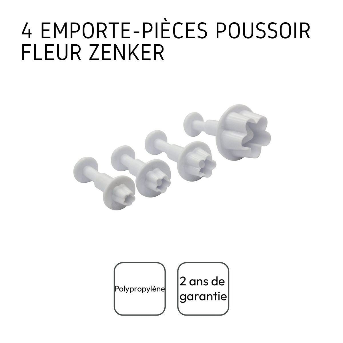 Lot de 4 emporte-pièces fleur pour pâte à sucre Zenker