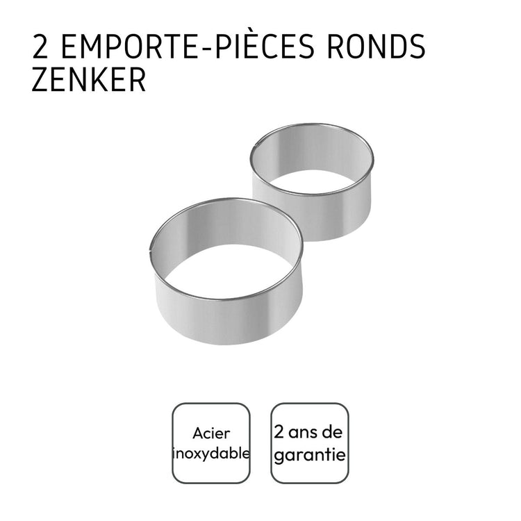 Lot de 2 emporte-pièces ronds pour beignets en inox Zenker Emporte-pièces