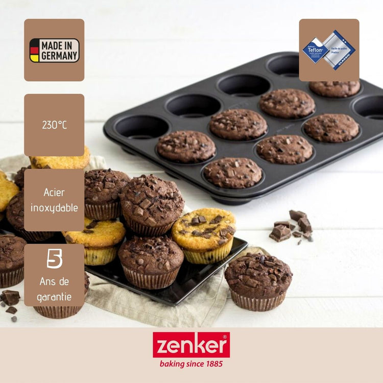 Moule 12 muffins Zenker Black Metallic