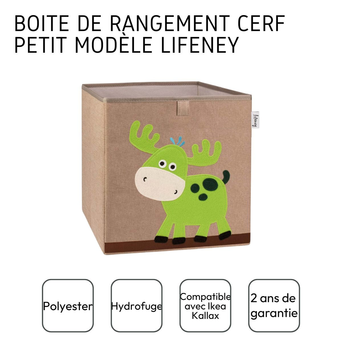 Boîte de rangement "cerf" , compatible avec l'étagère IKEA KALLAX Lifeney