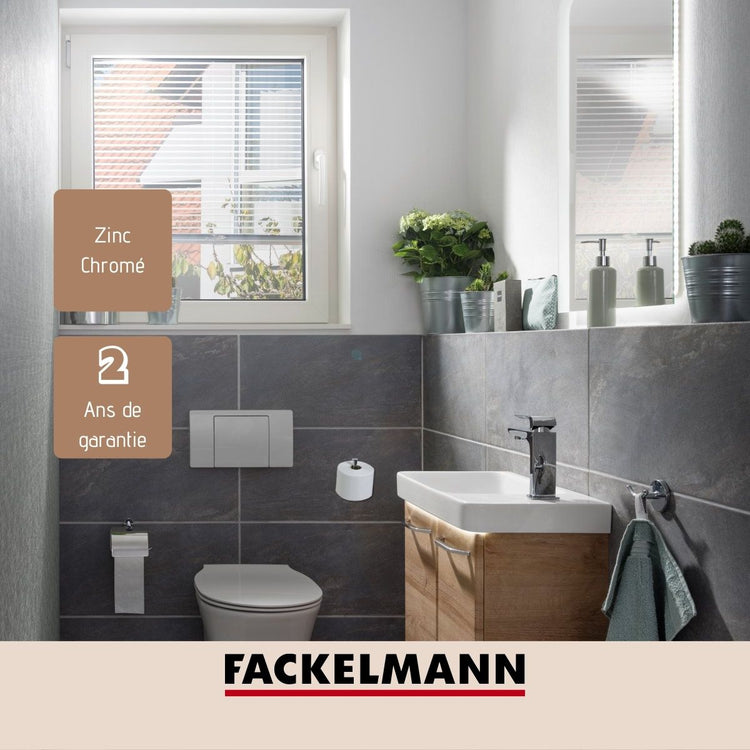 Support papier toilette mural droit gris chromé Fackelmann Mare