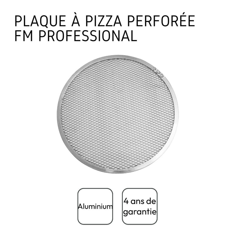 Lot de 2 plaques à pizza surgelée perforées en alu 33 cm FM Professional