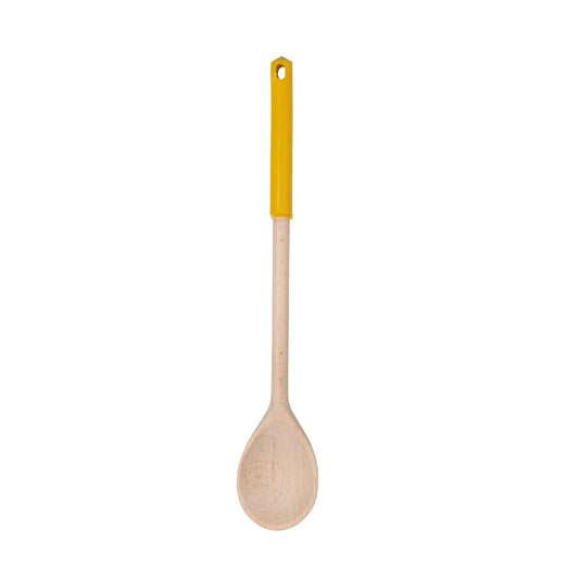 Cuillère de cuisine en bois avec manche en silicone coloré Fackelmann Wood Edition