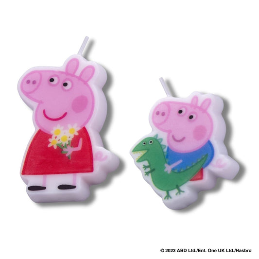 2 bougies en cire personnages pour les anniversaires des enfants Dr. Oetker Peppa Pig