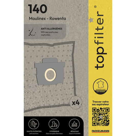 4 sacs aspirateur Rowenta Silence Force Moulinex TopFilter Premium