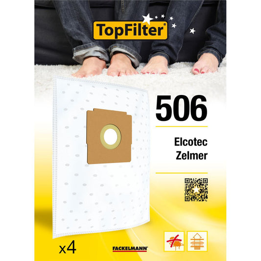 Lot de 4 sacs aspirateur pour Zelmer et Elcotec TopFilter Premium