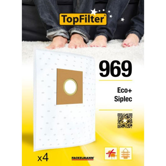 Lot de 4 sacs aspirateur Eco+ et Siplec L 501 TopFilter Premium 