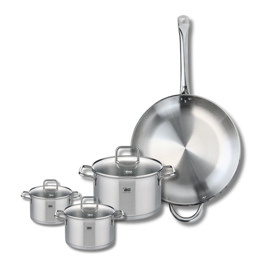 Set de 1 Poêle de cuisson 32 cm et 3 faitouts 12, 14 et 20 cm Elo Profi Citrin