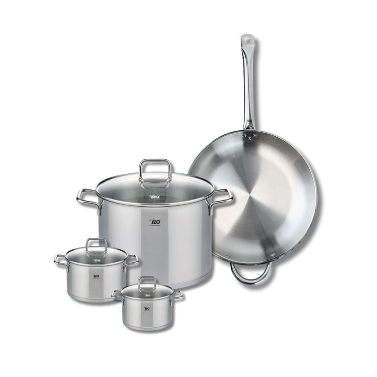 Set de 1 Poêle de cuisson 32 cm et 3 faitouts 12, 14 et 26 cm Elo Profi Citrin