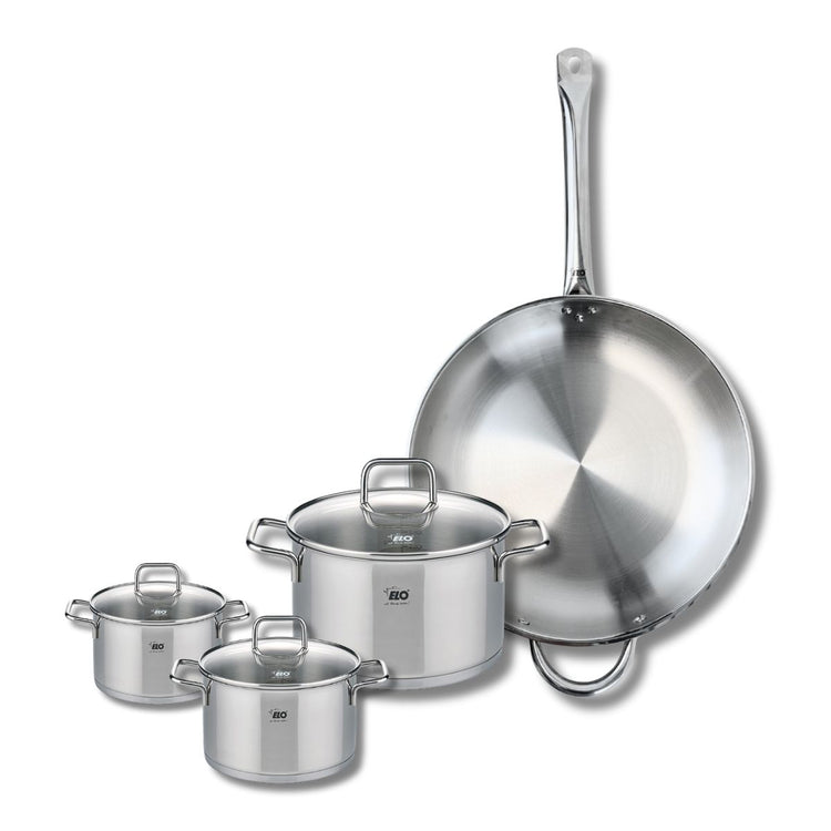 Set de 1 Poêle de cuisson 32 cm et 3 faitouts 12, 16 et 20 cm Elo Profi Citrin