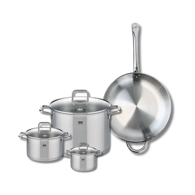 Set de 1 Poêle de cuisson 32 cm et 3 faitouts 12, 16 et 26 cm Elo Profi Citrin