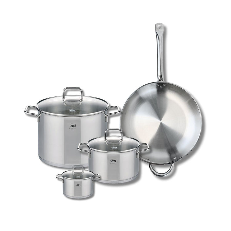 Set de 1 Poêle de cuisson 32 cm et 3 faitouts 12, 20 et 26 cm Elo Profi Citrin