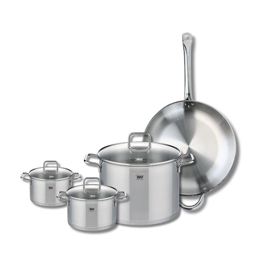 Set de 1 Poêle de cuisson 32 cm et 3 faitouts 14, 16 et 26 cm Elo Profi Citrin