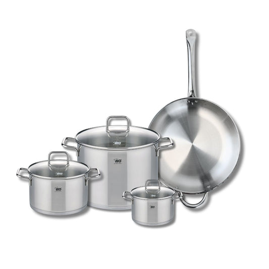 Set de 1 Poêle de cuisson 32 cm et 3 faitouts 14, 20 et 26 cm Elo Profi Citrin