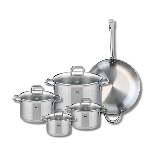 Set de 1 Poêle de cuisson 32 cm et 4 faitouts 14, 16, 20 et 26 cm Elo Profi Citrin