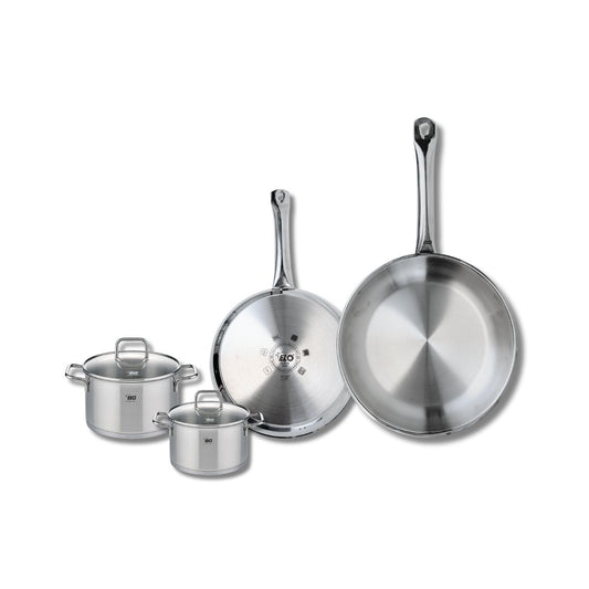 Set de 2 Poêles de cuisson 24 et 28 cm et 2 faitouts 12 et 14 cm Elo Profi Citrin