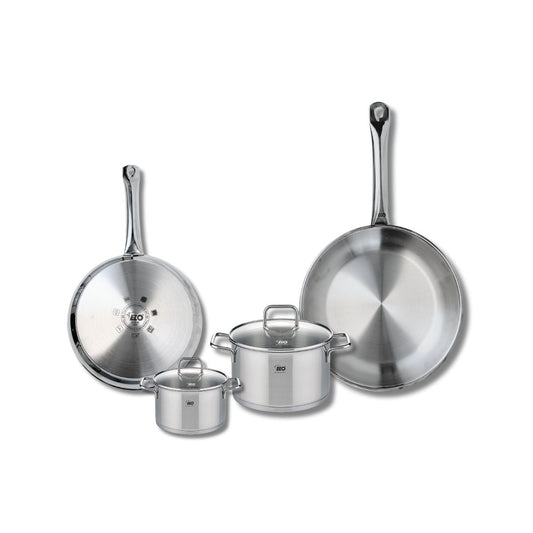 Set de 2 Poêles de cuisson 24 et 28 cm et 2 faitouts 12 et 16 cm Elo Profi Citrin