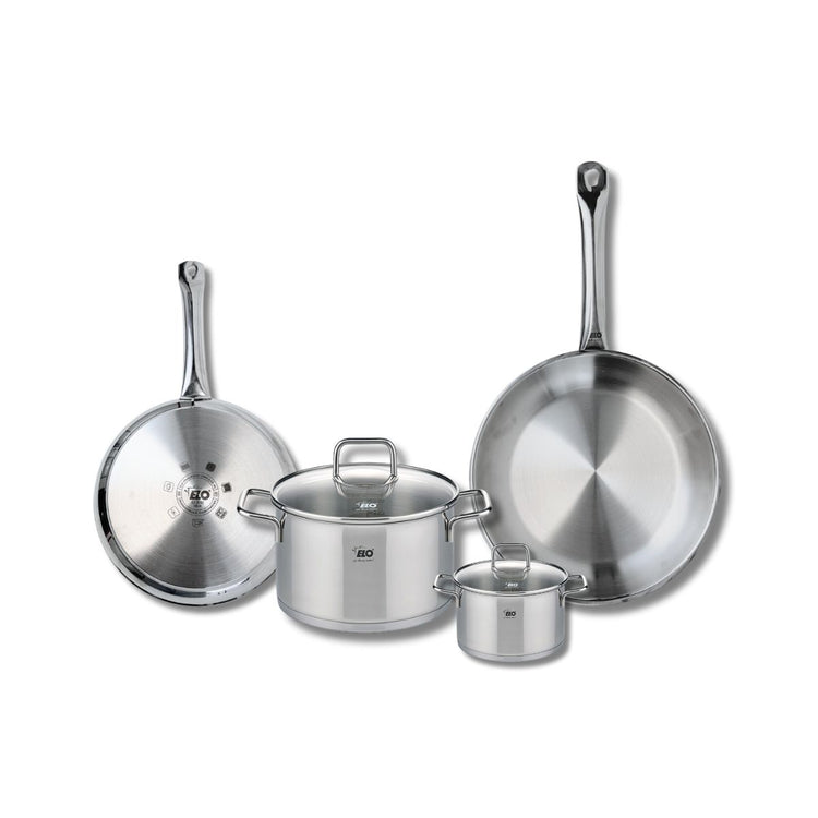 Set de 2 Poêles de cuisson 24 et 28 cm et 2 faitouts 12 et 20 cm Elo Profi Citrin