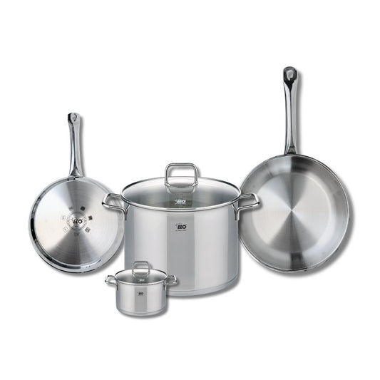 Set de 2 Poêles de cuisson 24 et 28 cm et 2 faitouts 12 et 26 cm Elo Profi Citrin