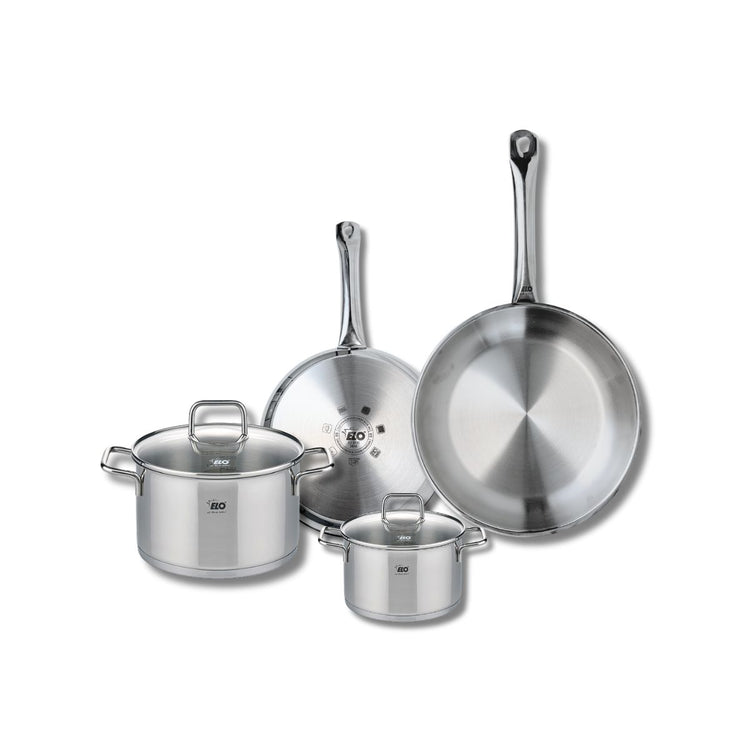 Set de 2 Poêles de cuisson 24 et 28 cm et 2 faitouts 14 et 20 cm Elo Profi Citrin