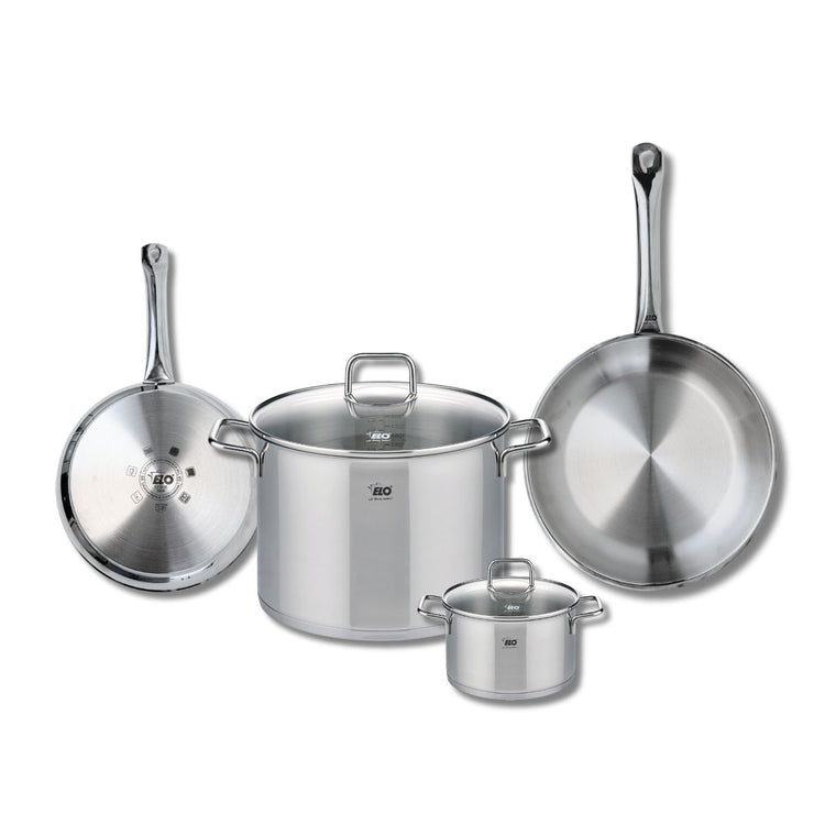 Set de 2 Poêles de cuisson 24 et 28 cm et 2 faitouts 14 et 26 cm Elo Profi Citrin