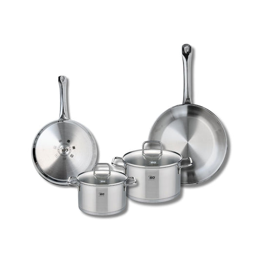 Set de 2 Poêles de cuisson 24 et 28 cm et 2 faitouts 16 et 20 cm Elo Profi Citrin